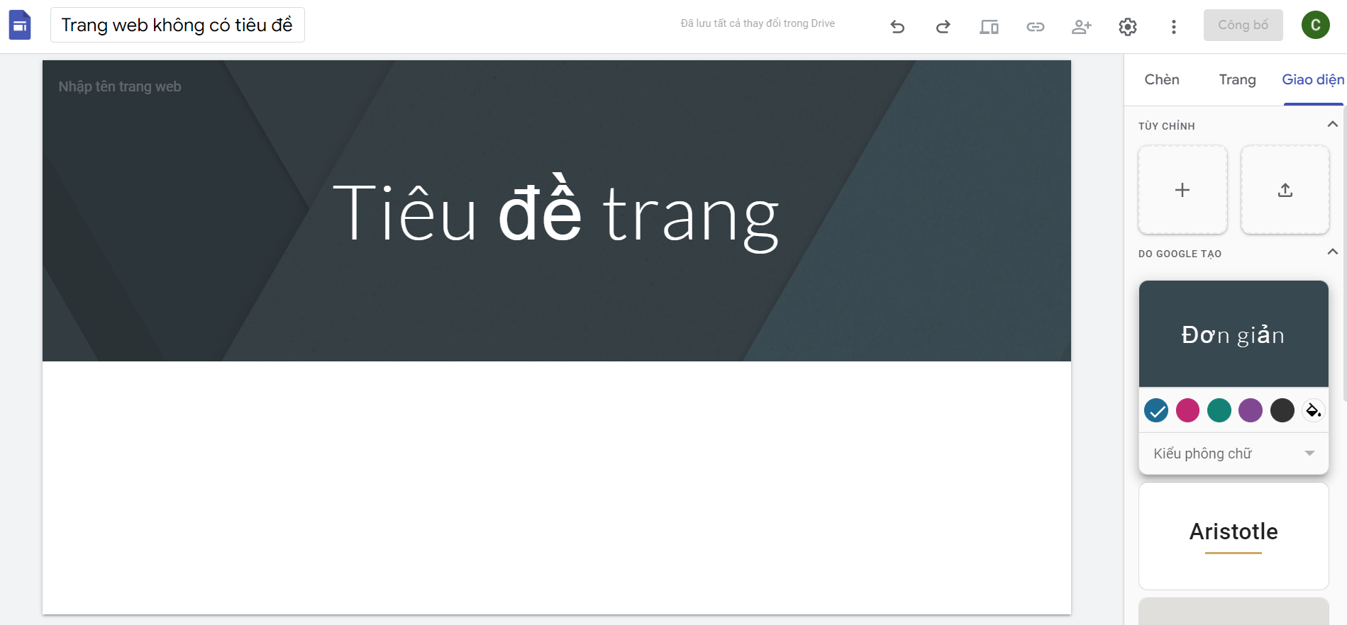 xây dựng website bằng Google Sites